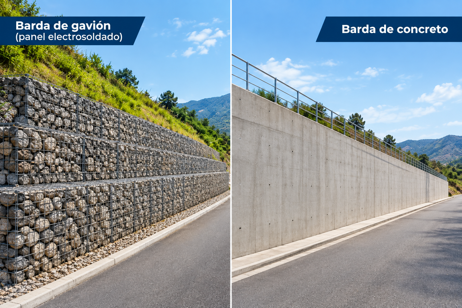 barda gavion vs barda de concreto