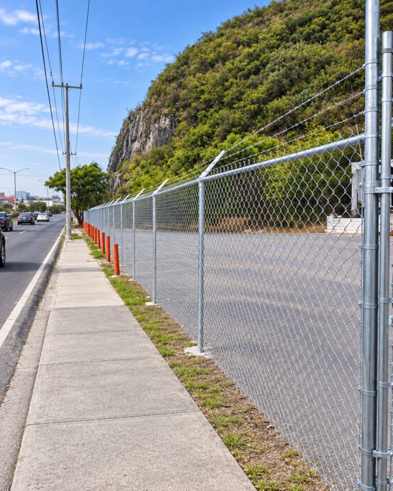 Malla ciclónica en estacionamiento de área pública en Monterrey – REGAMA