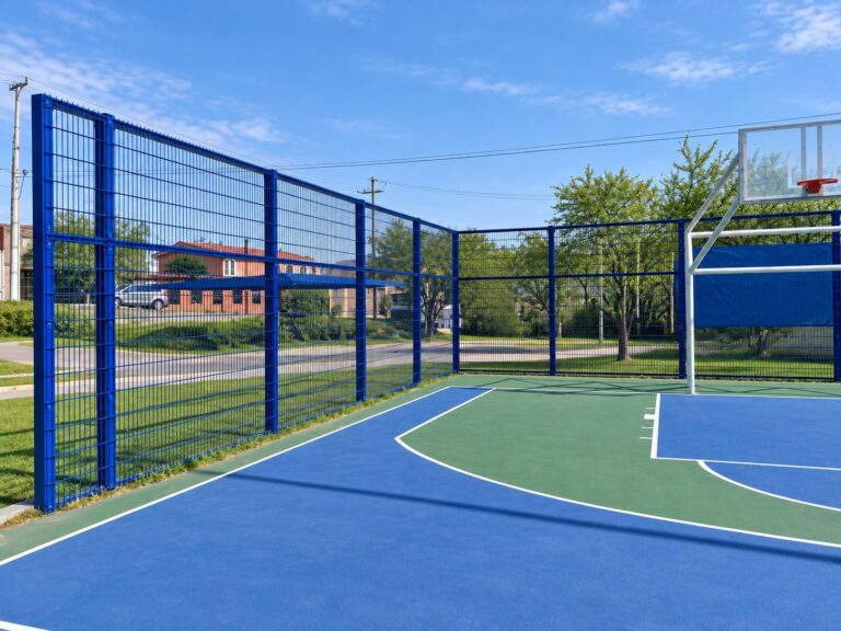 Reja esencial acero cancha deportiva azul San Nicolás – REGAMA